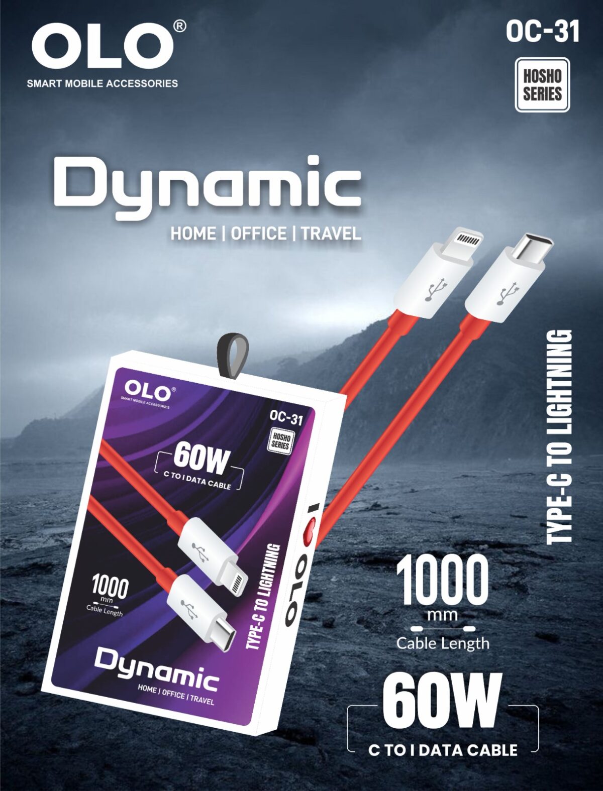 OLO OC-31 TYPE C TO IPHONE(60W-1000MM) - Image 1
