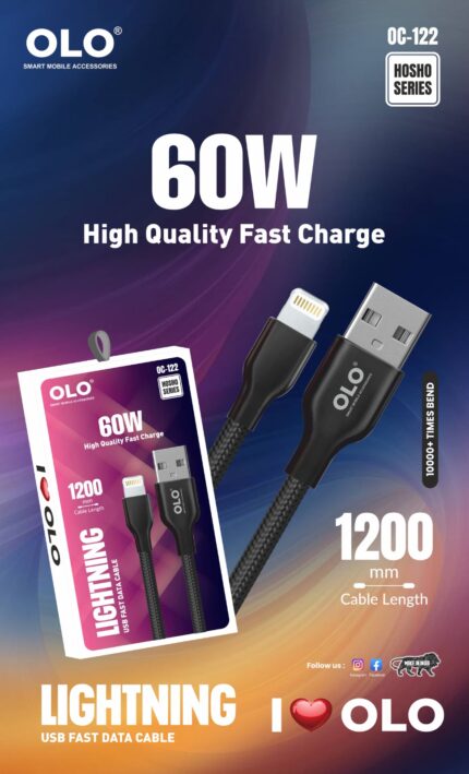 OLO OC-122 60w Type-Iphone High Quality cable